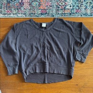 Aerie Charcoal Waffle Knit Top